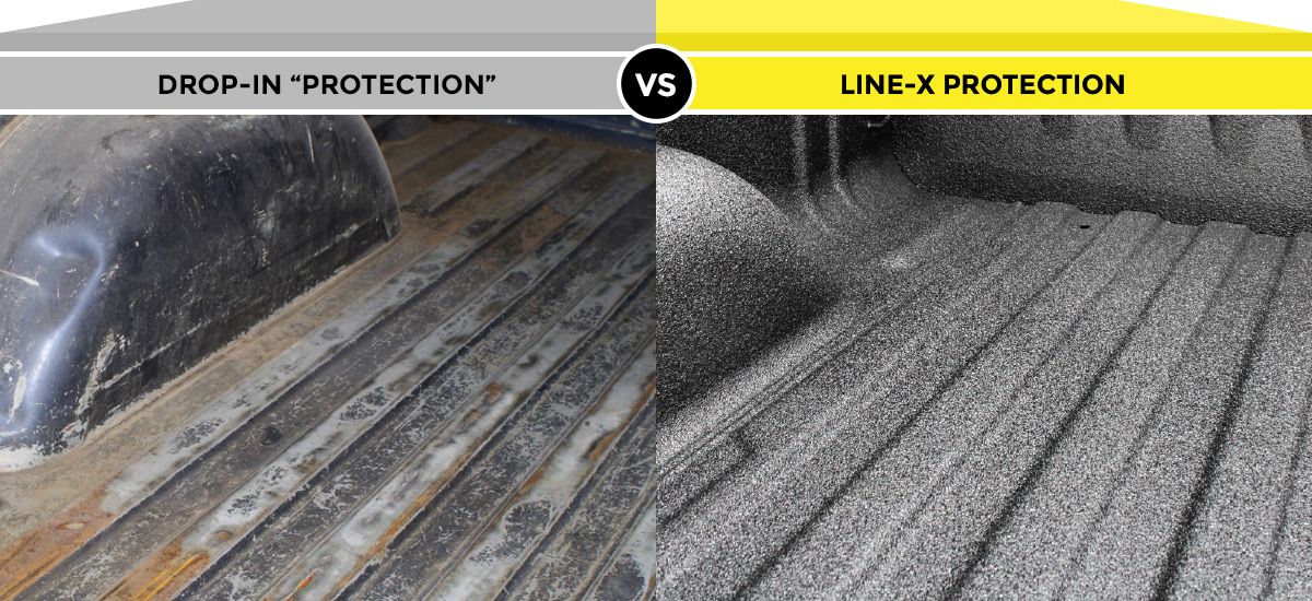 Drop-in bedliner versus LINE-X spray-on bedliner comparison