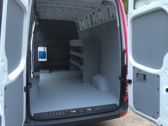 Floor and full sides LINE-X van lining