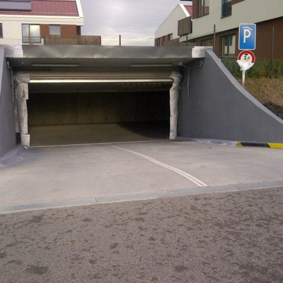 Car park entrance coated with LINE-X